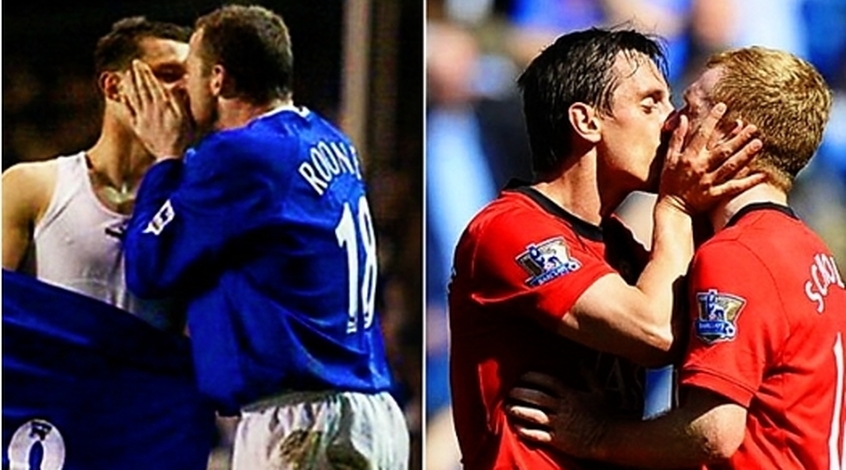 Английские футболисты поцелуи