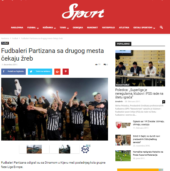 "Динамо" - "Партизан": обзор сербских СМИ - изображение 3