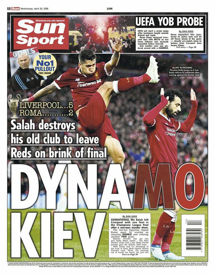 "DynaMo Kiev" – мотивирующая обложка The Sun после яркой победы "Ливерпуля" - изображение 1