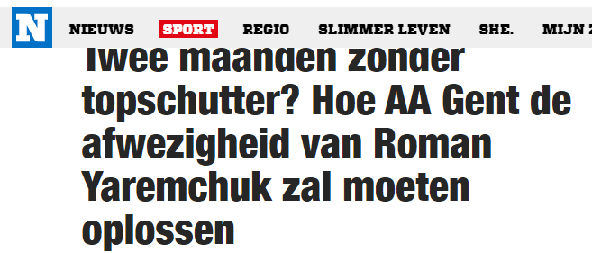 Бельгийские СМИ - о травме Яремчука: "Два месяца без Романа - серьезная проблема для "Гента" - изображение 1